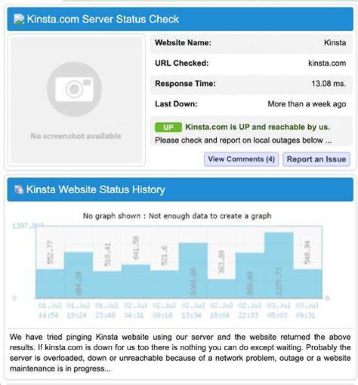 Website status checker
